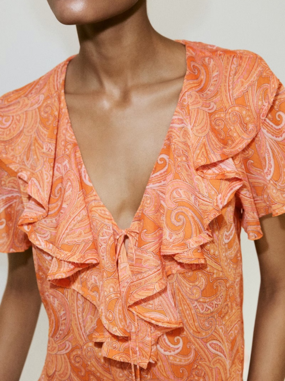 Mango Ruffles Printed Blouse - Picture 4 of 6